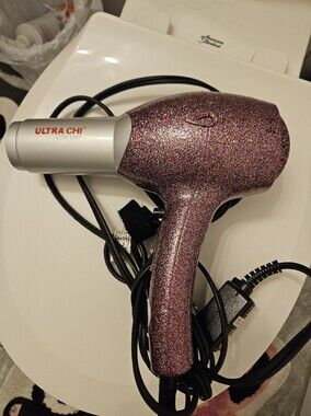 Ultra Chi Glitter Pink Travel Hair Dryer